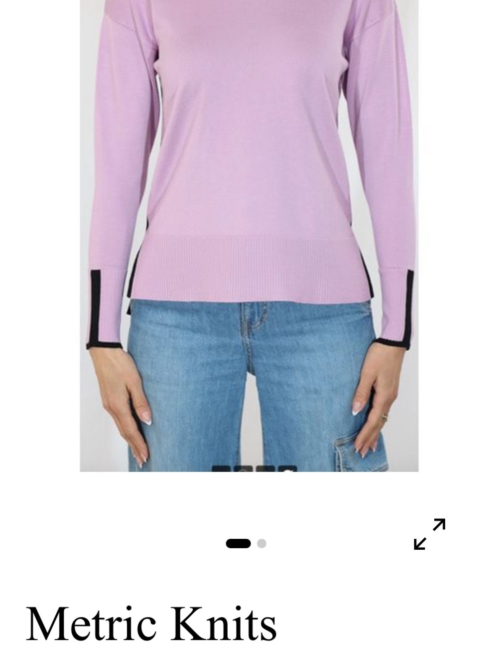 Metric Knits Women's Lavender Long-Sleeve Crewneck Sweater NEW with Tags